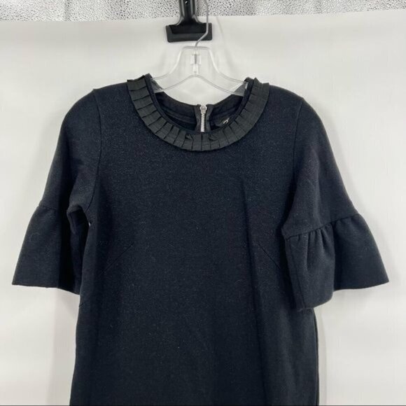 French Connection Bell sleeve shift dress black size 4 RN 53372 - Picture 2 of 9